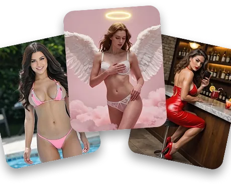 Erotic AI scenarios: pool, angel, bar